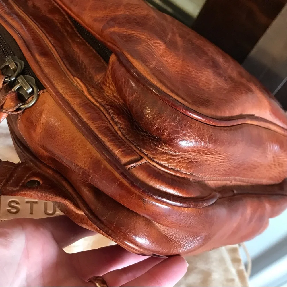 NWOT Bed Stu Leather Dominque Backpack Cognac DD Retail $235